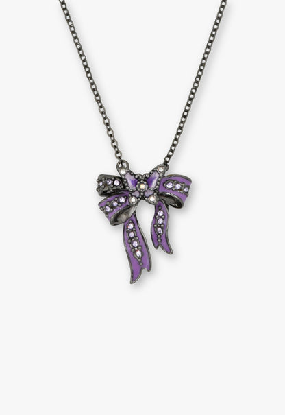 Dark Romance Butterfly Bow Necklace - Gunmetal | Anna Sui