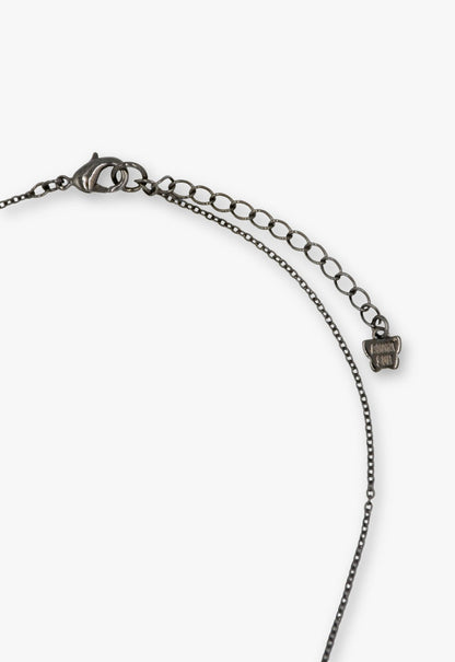 Dark Romance Butterfly Bow Necklace - Gunmetal | Anna Sui
