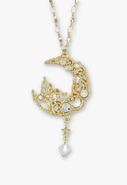 Enchanted Butterfly Moon Necklace - Gold | Anna Sui