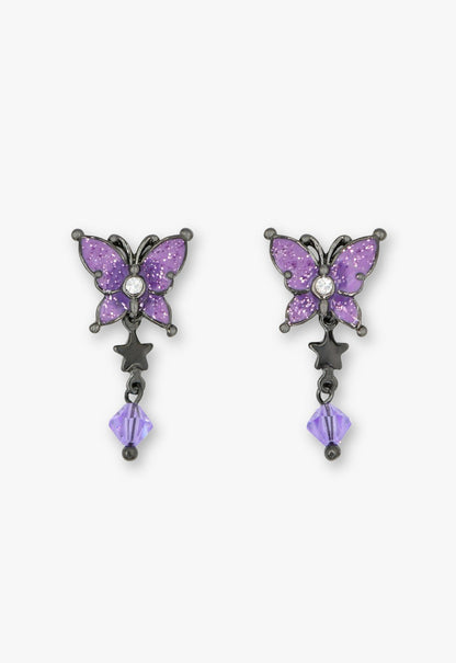 Twilight Gothic Butterfly Earrings - Gunmetal | Anna Sui