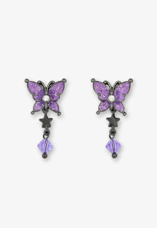 Twilight Gothic Butterfly Earrings - Gunmetal | Anna Sui