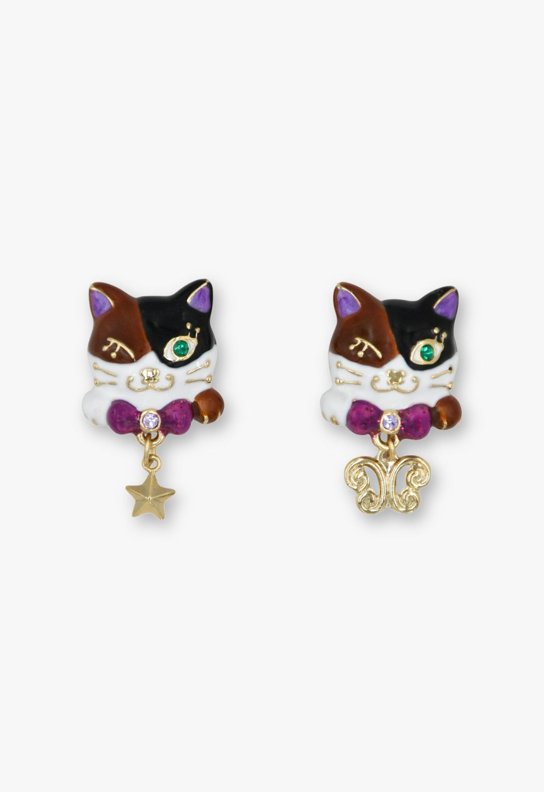 Wink & Wish Calico Cat Stud Earrings | Anna Sui