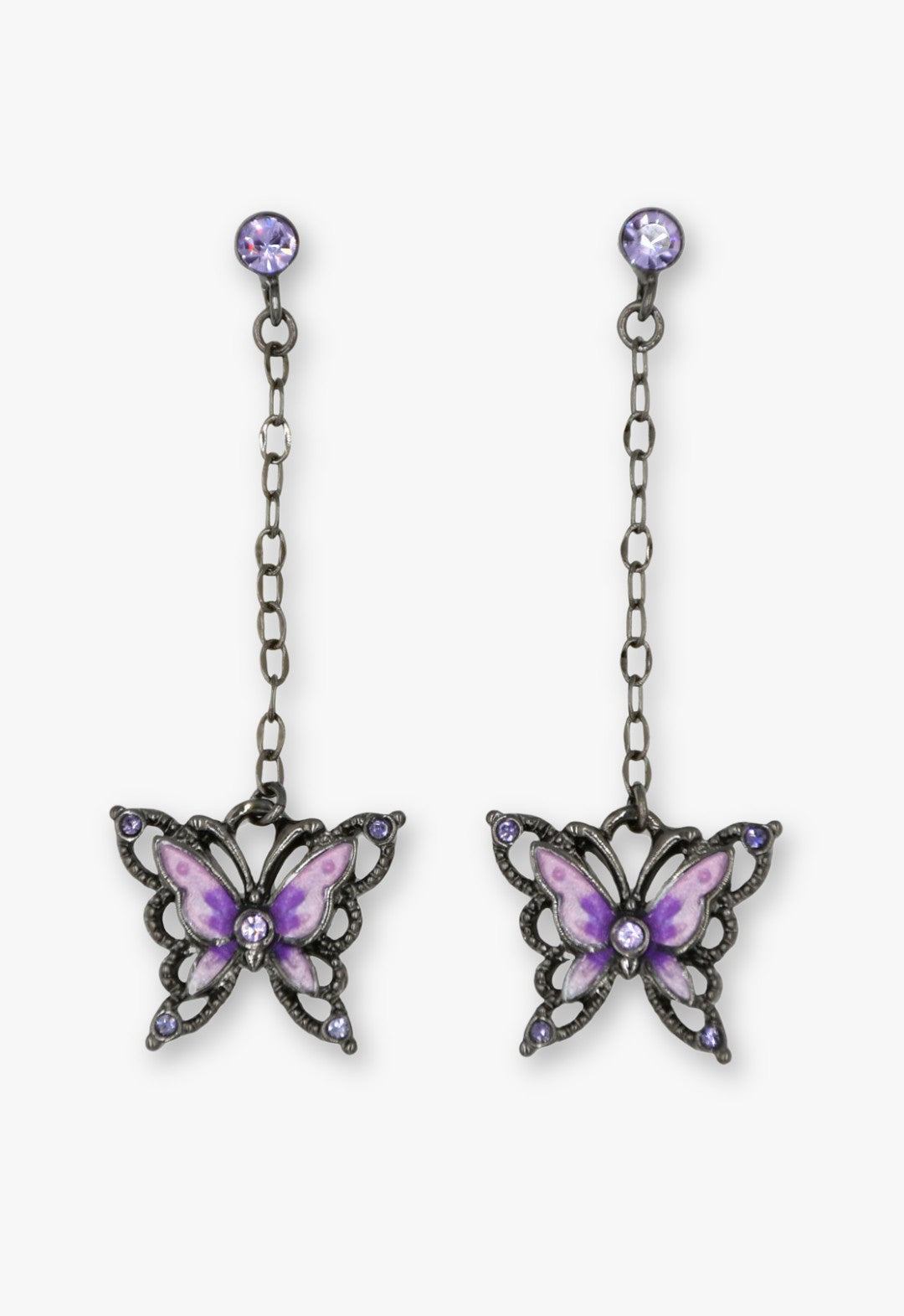Dark Romance Butterfly Earrings - Gunmetal | Anna Sui