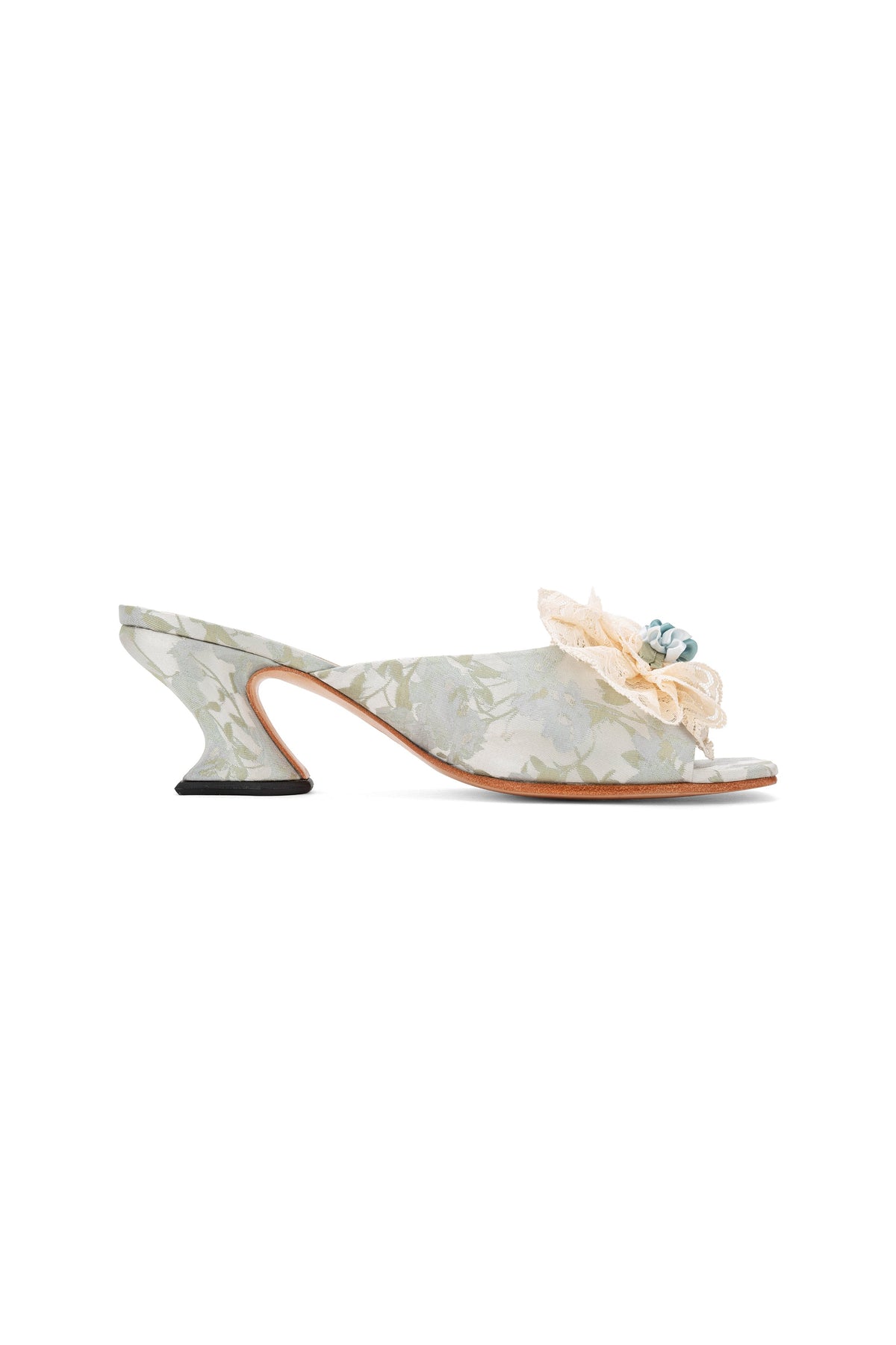 John Fluevog x Anna Sui Brocade Mules- Sky Blue | Anna Sui