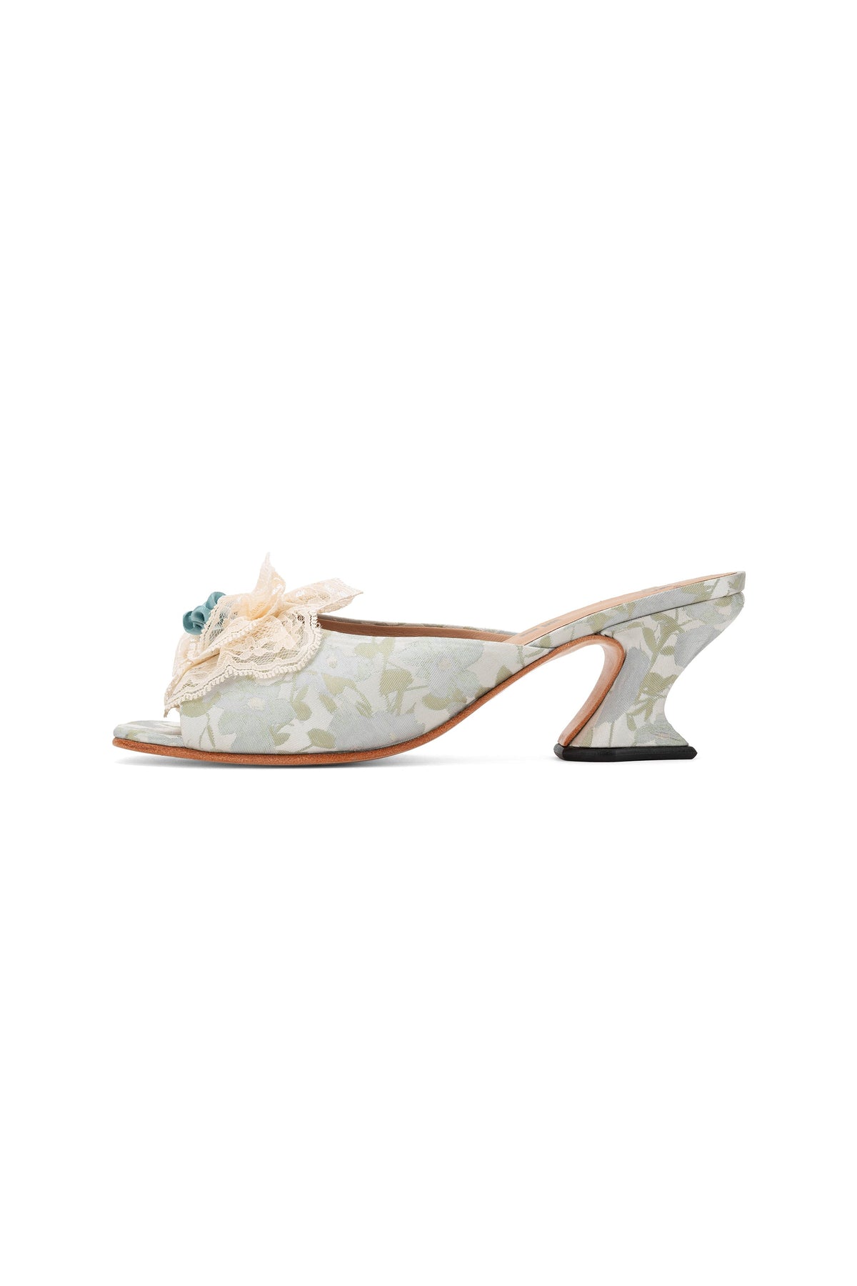 John Fluevog x Anna Sui Brocade Mules- Sky Blue | Anna Sui