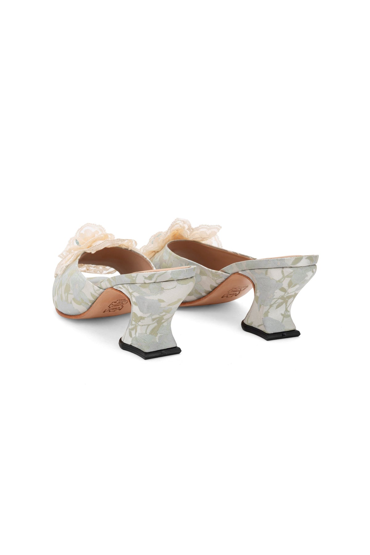 John Fluevog x Anna Sui Brocade Mules- Sky Blue | Anna Sui
