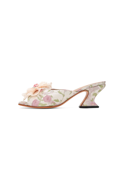 John Fluevog x Anna Sui Brocade Mules- Pink | Anna Sui