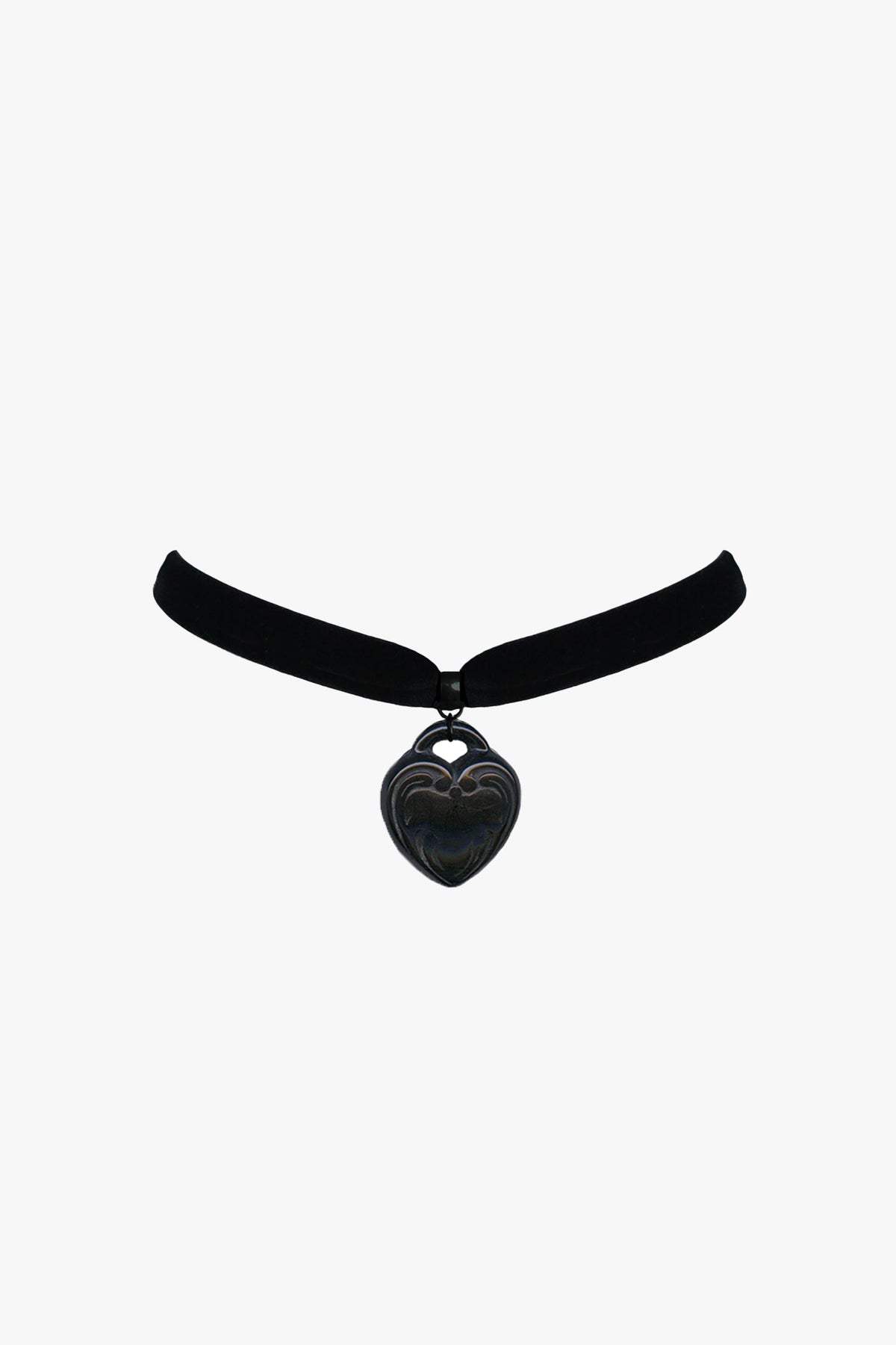 Large Retrolite Heart Velvet Choker | Anna Sui