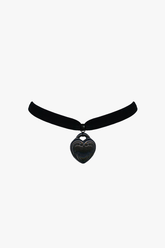Large Retrolite Heart Velvet Choker | Anna Sui