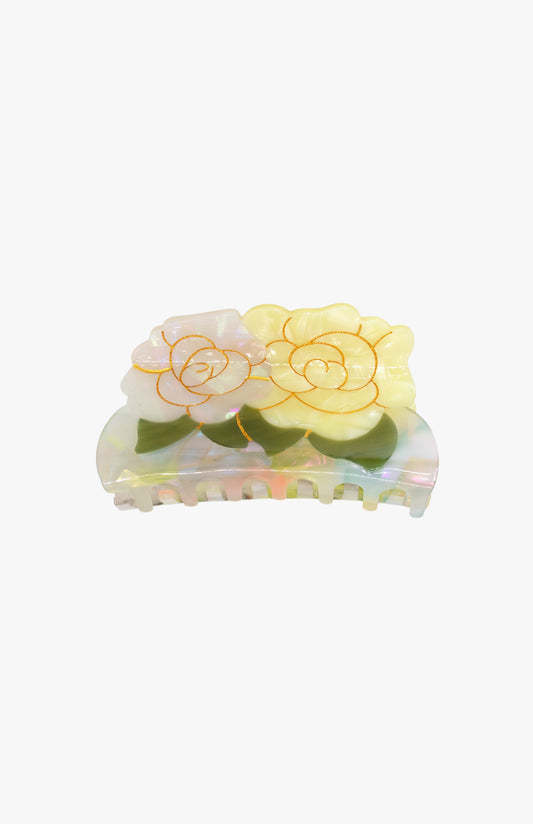 Double Rose Large Jaw Clip – Iridescent Bloom | Anna Sui