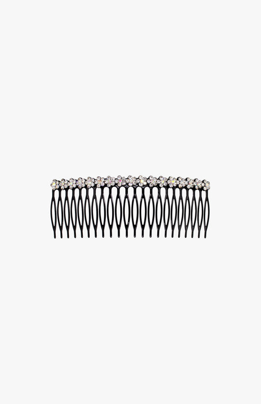Swarovski Jeweled Flower Comb- Silver | Anna Sui
