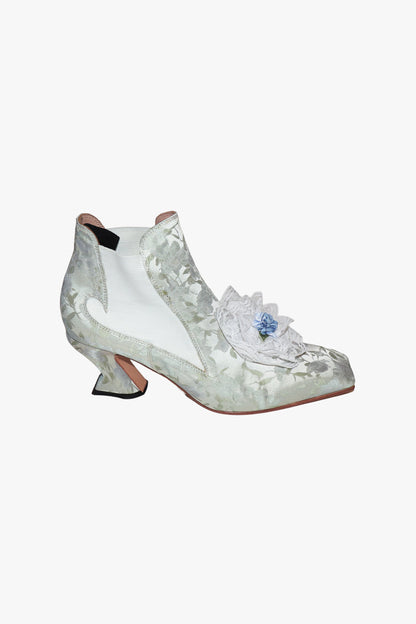 John Fluevog x Anna Sui Brocade Boots- Sky Blue (Sample) | Anna Sui