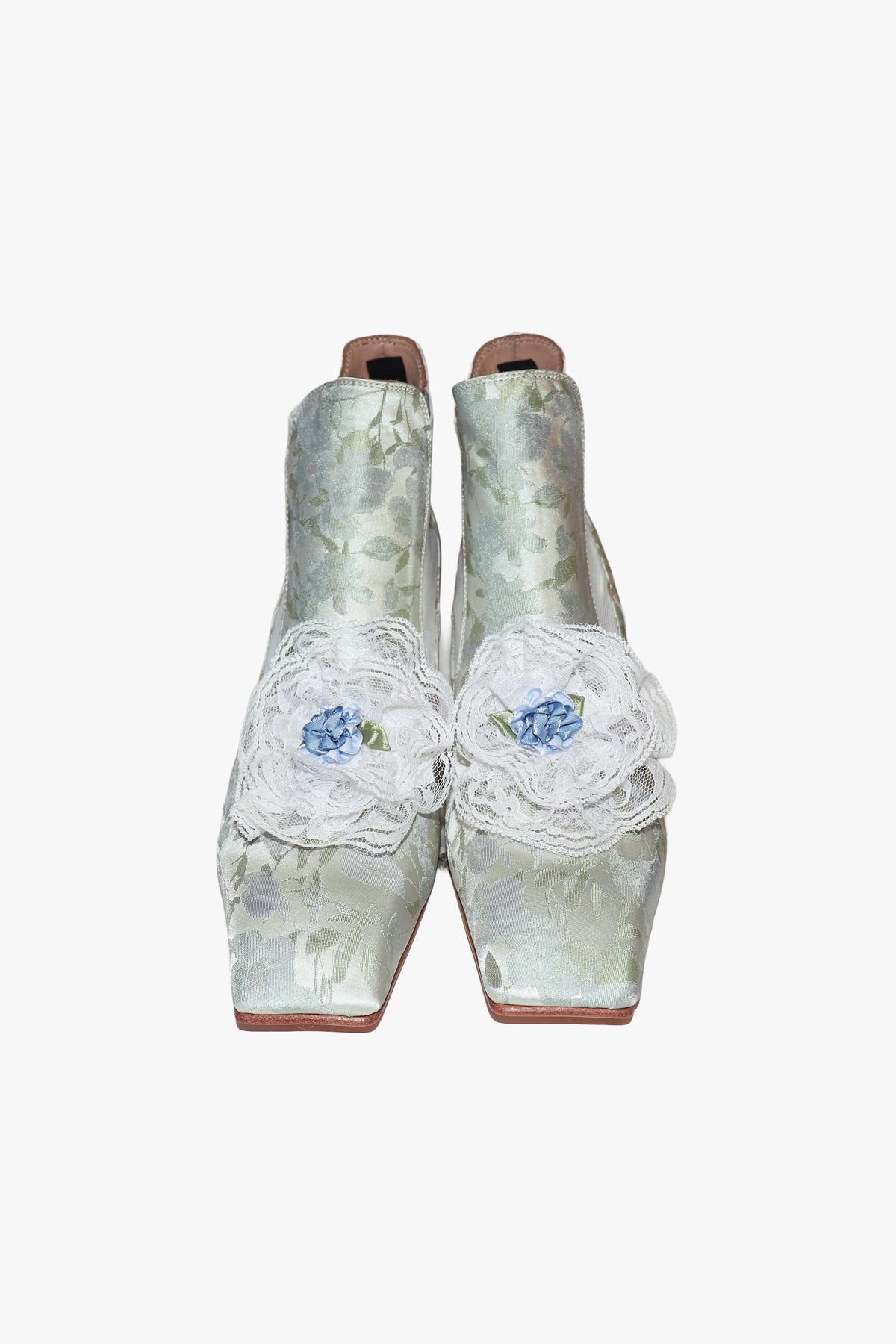John Fluevog x Anna Sui Brocade Boots- Sky Blue (Sample) | Anna Sui