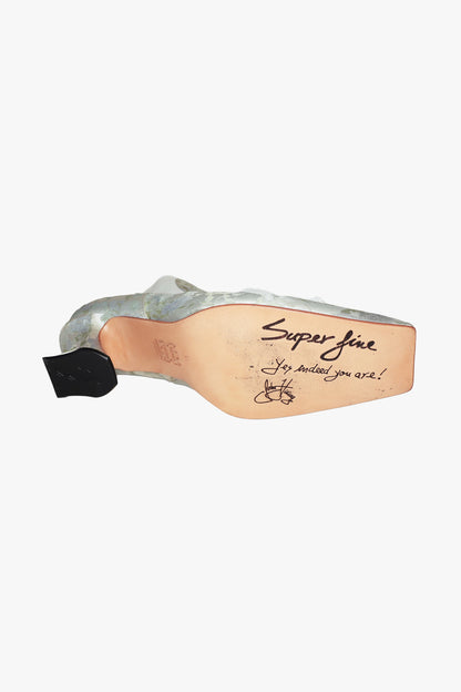 John Fluevog x Anna Sui Brocade Boots- Sky Blue (Sample) | Anna Sui