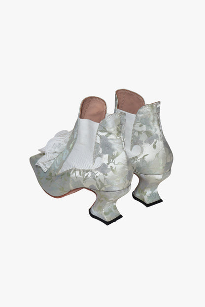 John Fluevog x Anna Sui Brocade Boots- Sky Blue (Sample) | Anna Sui