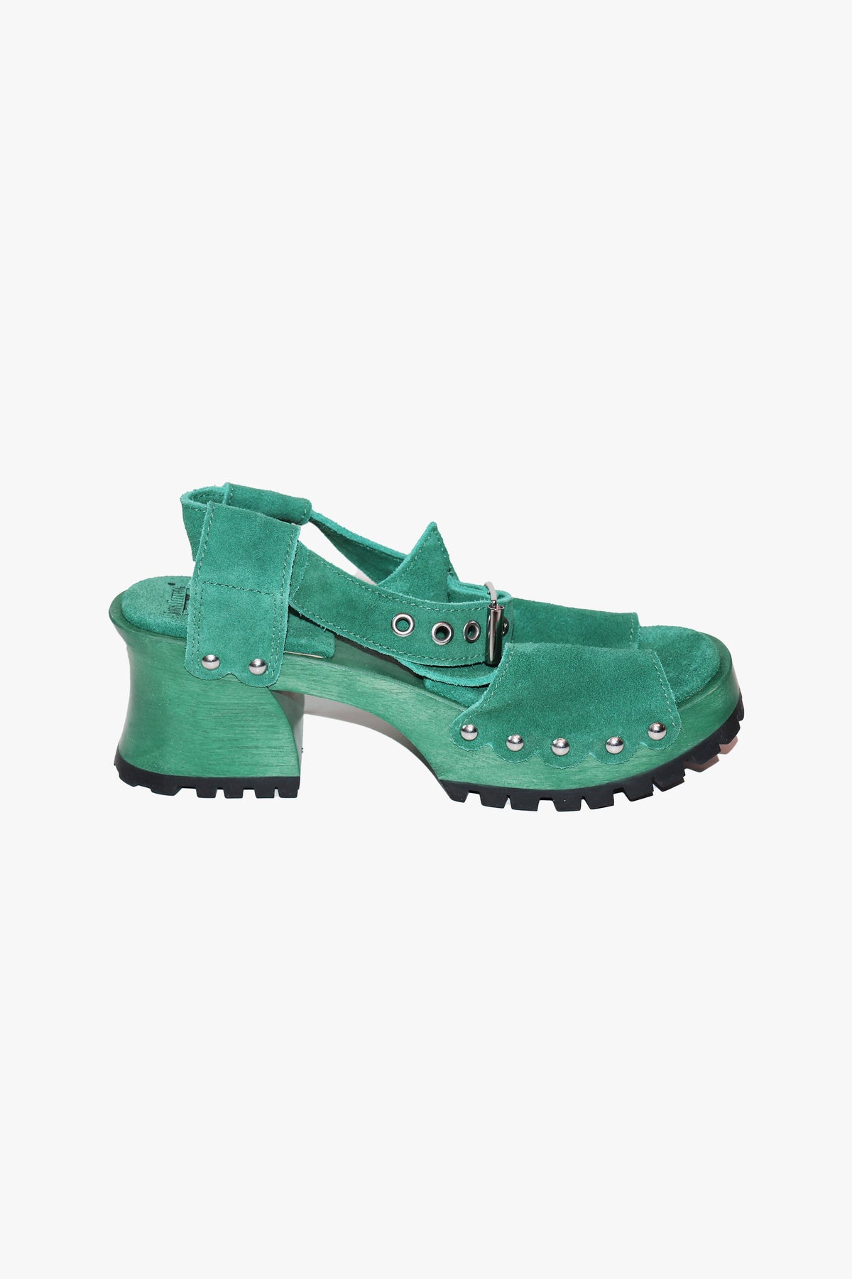 John Fluevog x Anna Sui Clog Sandals - Green (Sample) | Anna Sui