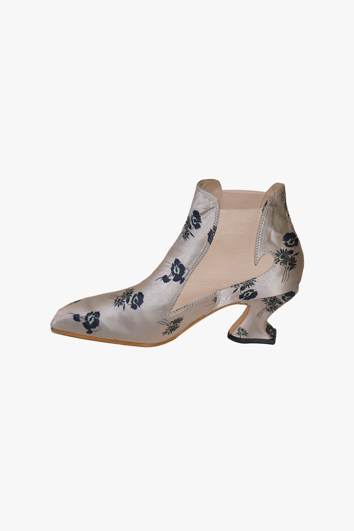 John Fluevog x Anna Sui Brocade Boots- Indigo (Sample) | Anna Sui