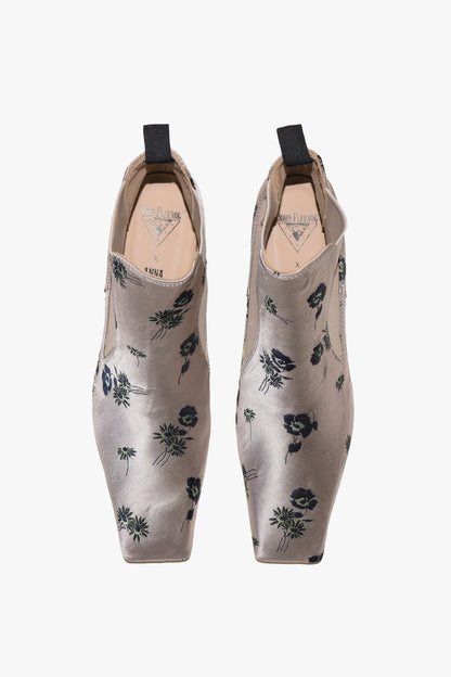 John Fluevog x Anna Sui Brocade Boots- Indigo (Sample) | Anna Sui