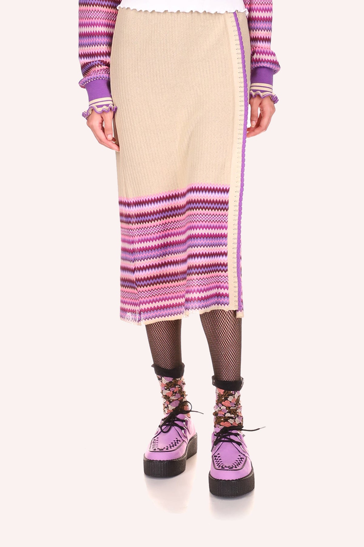 Tonal Zigzag Skirt | Anna Sui