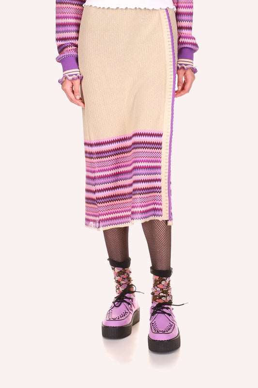 Tonal Zigzag Skirt | Anna Sui