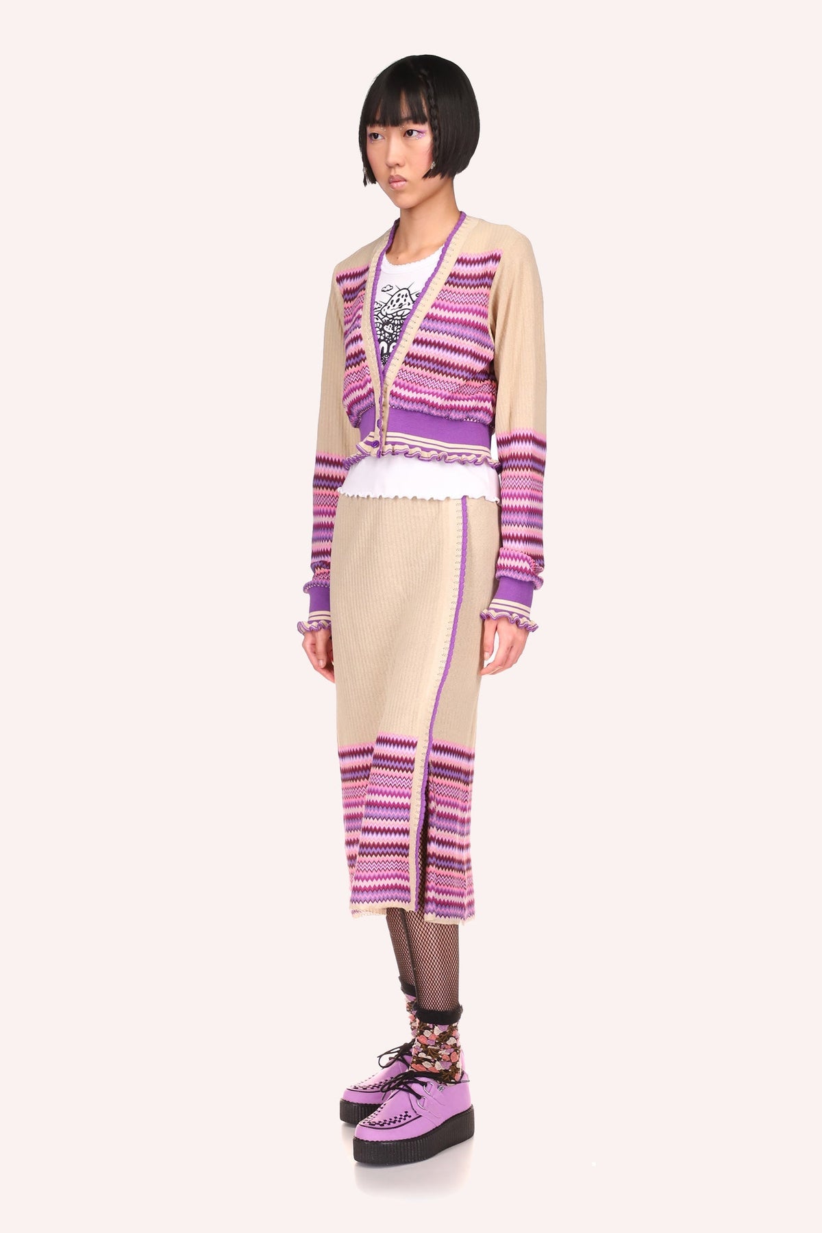 Tonal Zigzag Skirt | Anna Sui