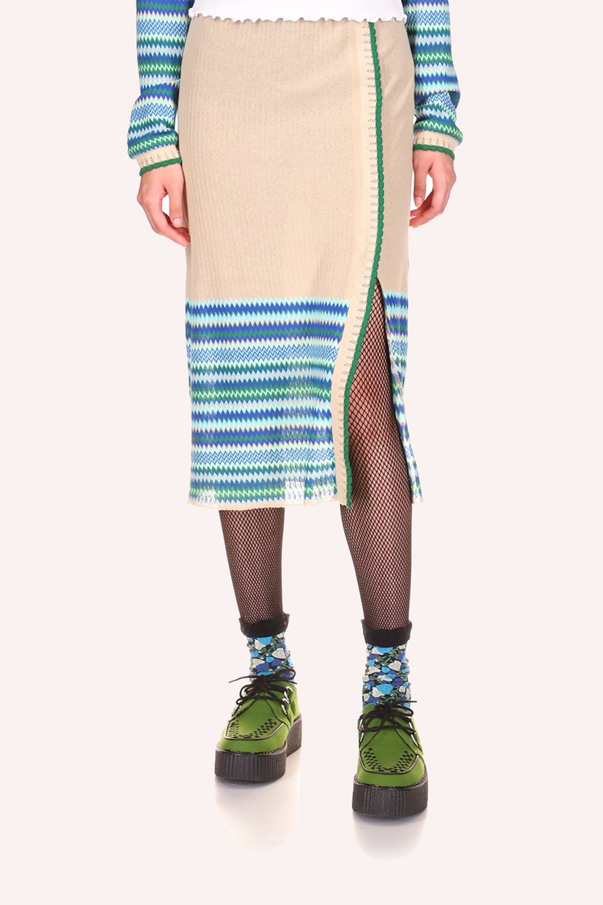 Tonal Zigzag Skirt | Anna Sui