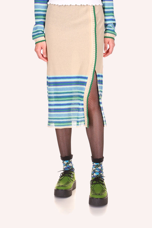 Tonal Zigzag Skirt | Anna Sui