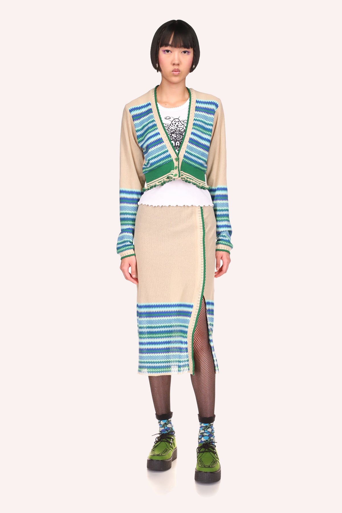 Tonal Zigzag Skirt | Anna Sui