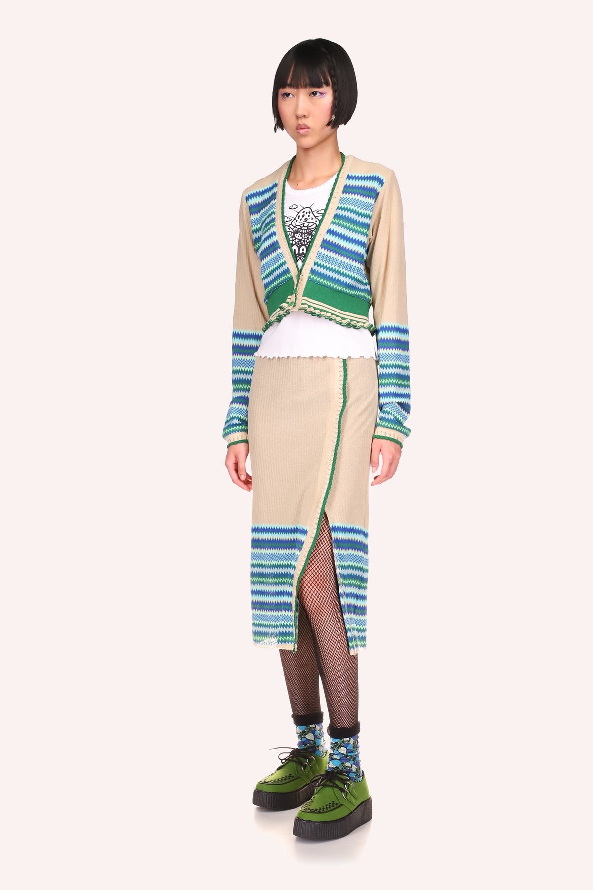 Tonal Zigzag Skirt | Anna Sui