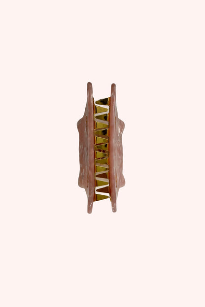 Etched Large Cat Jaw Clip Rose Quartz | Anna Sui