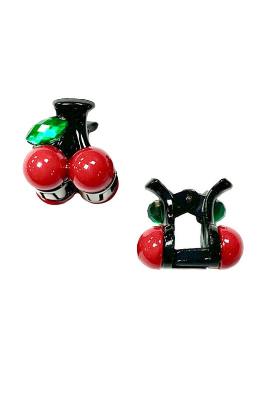 Baby Cherry Jaw Clip Pair Red Black | Anna Sui