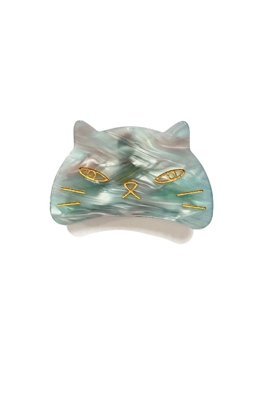 Etched Large Cat Jaw Clip Sky Blue | Anna Sui
