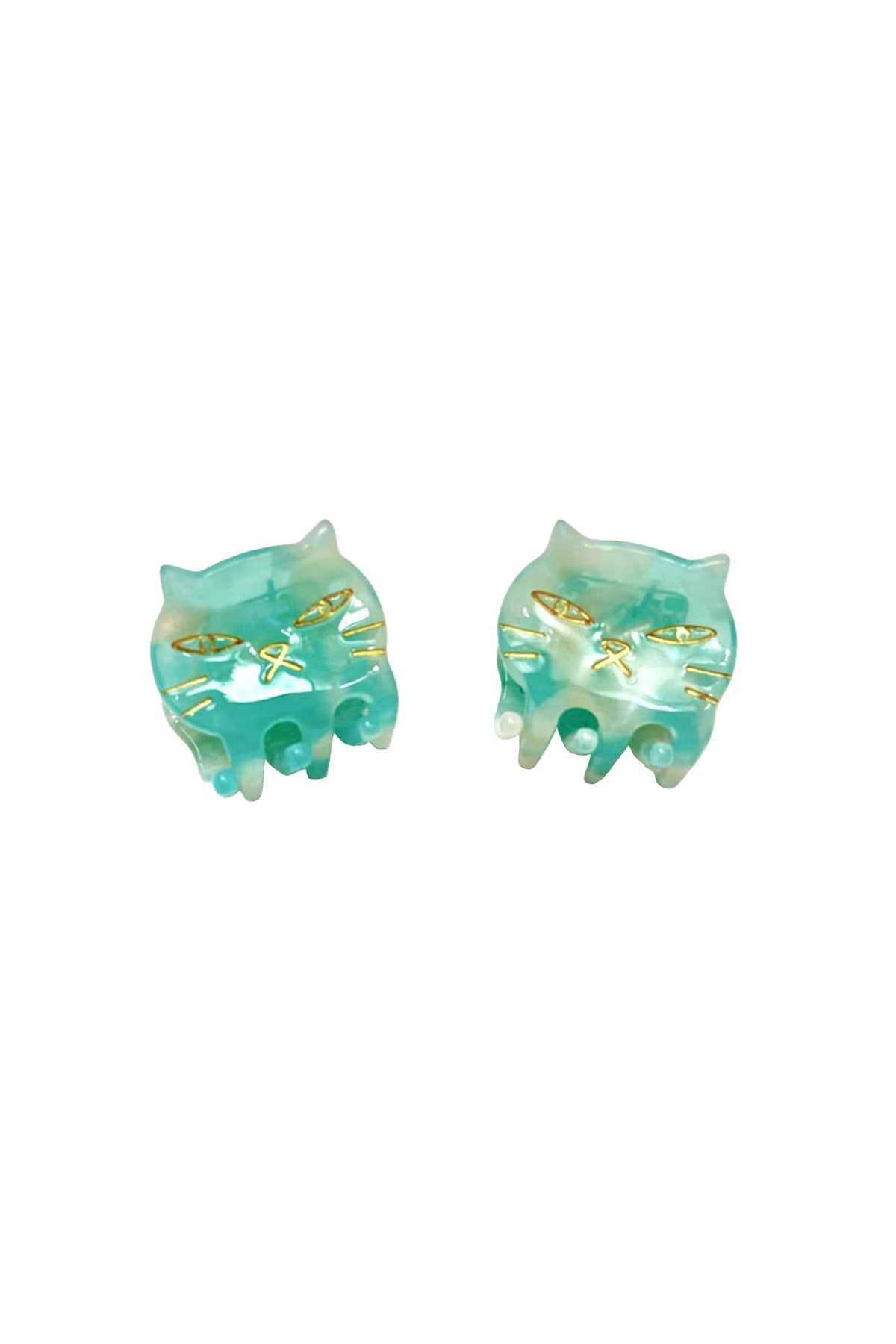 Pastel Meow Cat Jaw Pair Aqua | Anna Sui