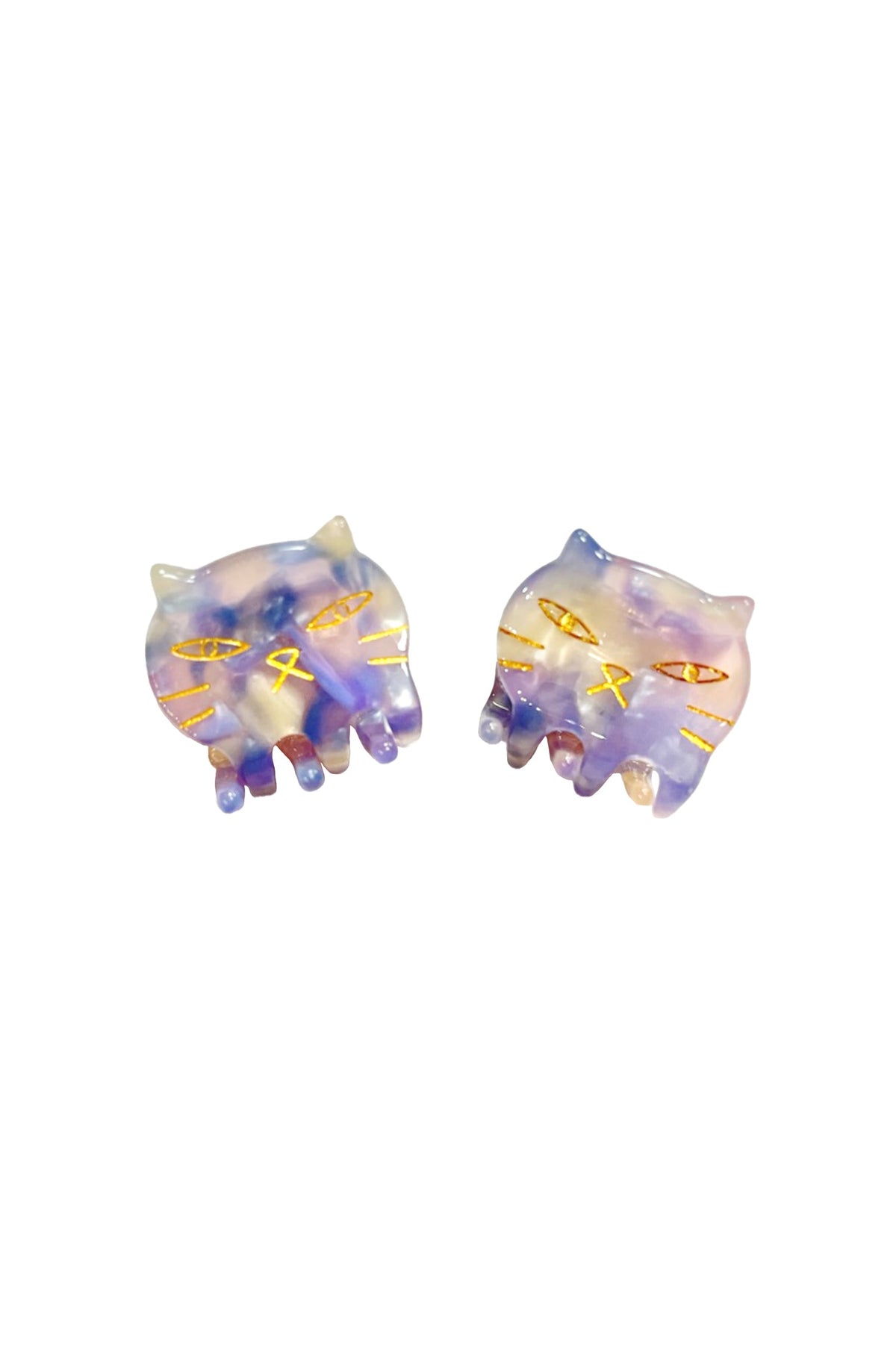Pastel Meow Jaw Clip Pair Blue Lavender | Anna Sui