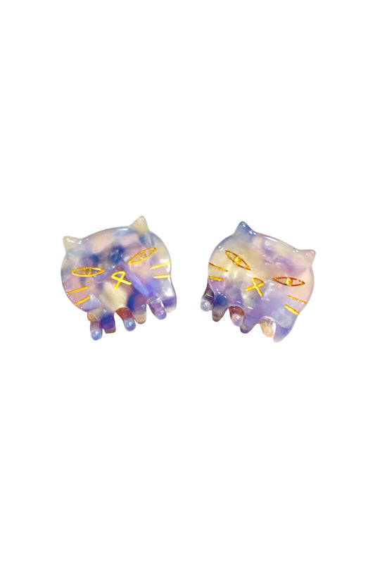 Pastel Meow Jaw Clip Pair Blue Lavender | Anna Sui