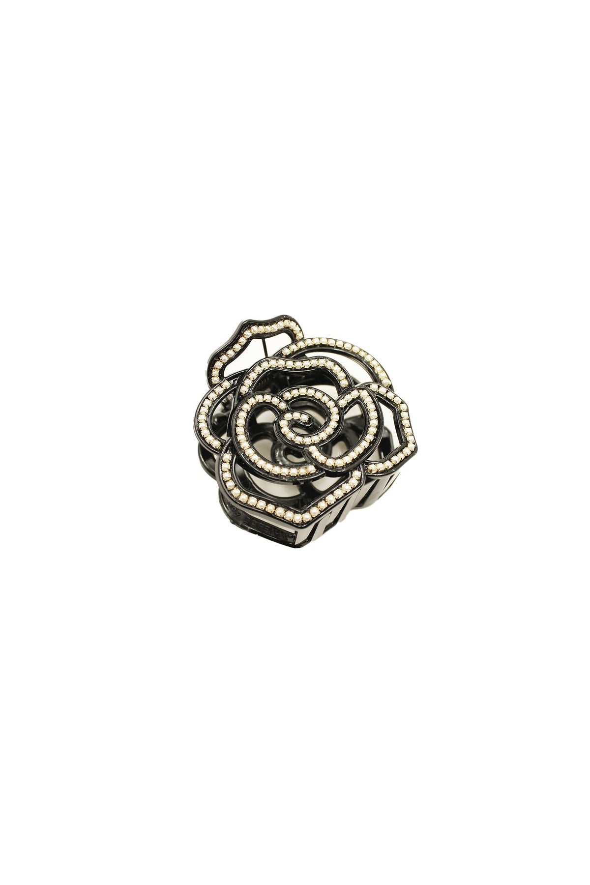 Large Vera Cut Out Flower Jaw Clip - Black | Anna Sui