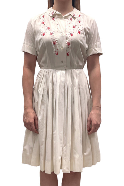 Vintage Peck + Peck Collared A-line Pleated Dress | Anna Sui