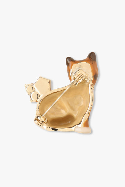 Striped Cat Brooch - Orange Multi | Anna Sui