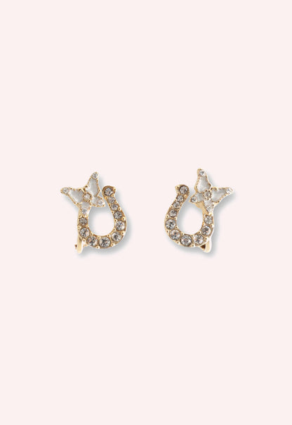 Lucky Horseshoe Stud Earrings - Gold | Anna Sui