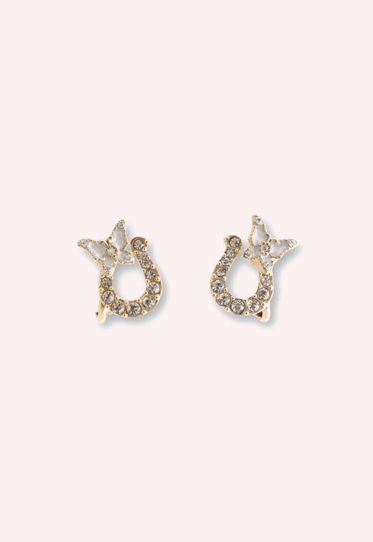 Lucky Horseshoe Stud Earrings - Gold | Anna Sui
