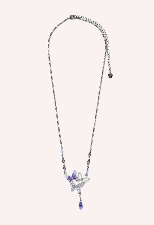 Bejeweled Butterfly Princess Necklace - Violet Gunmetal | Anna Sui