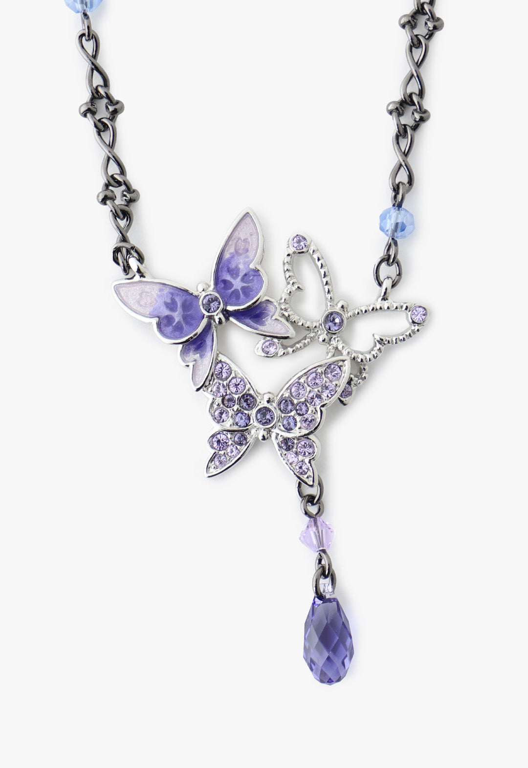 Bejeweled Butterfly Princess Necklace - Violet Gunmetal | Anna Sui