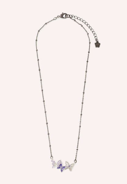 Bejeweled Butterfly Necklace - Violet Gunmetal | Anna Sui