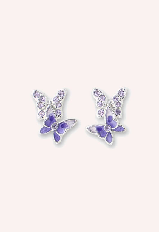 Bejeweled Butterfly Stud Earrings - Violet | Anna Sui