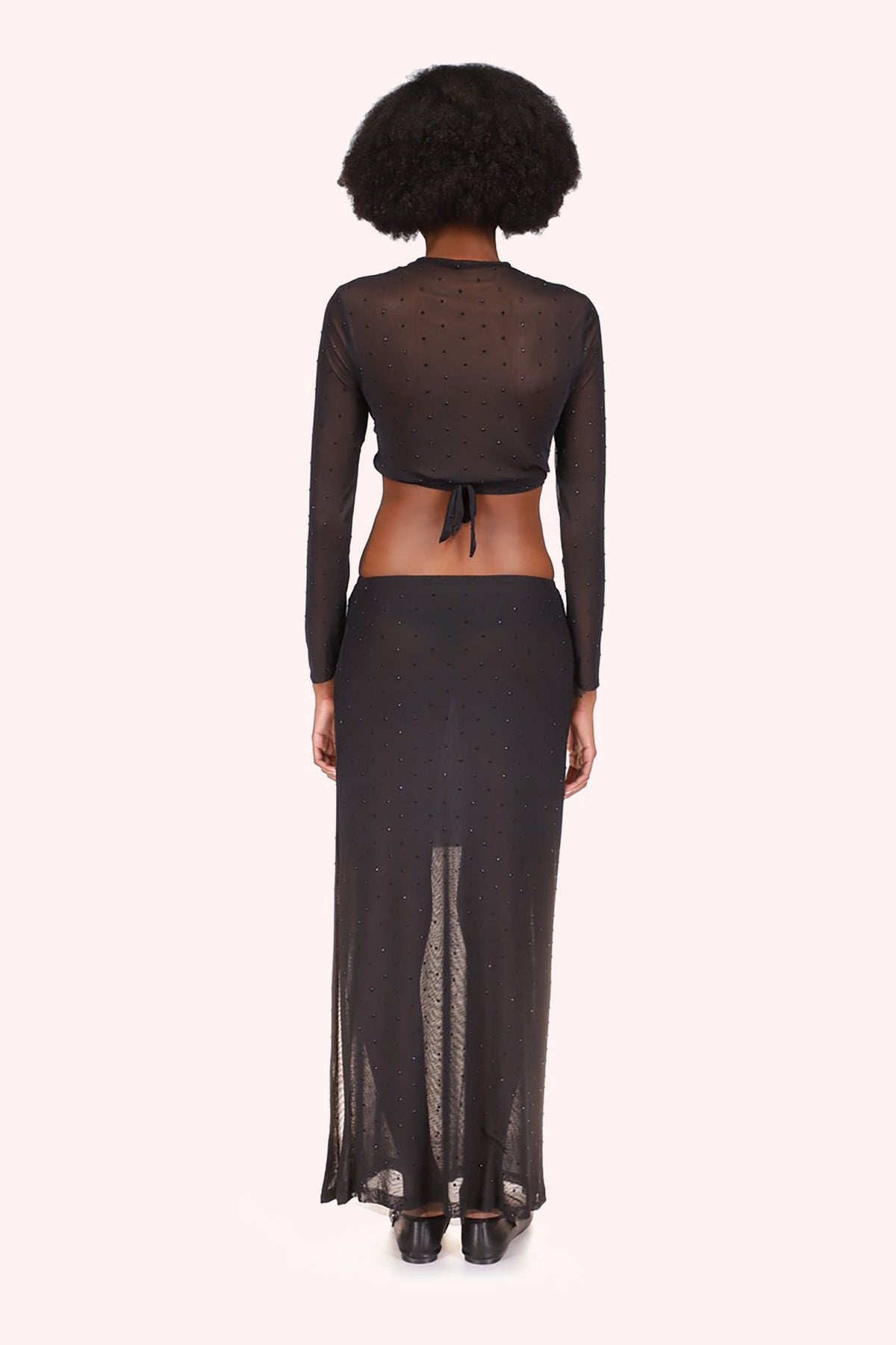 Rhinestone Mesh Tie Top | Anna Sui