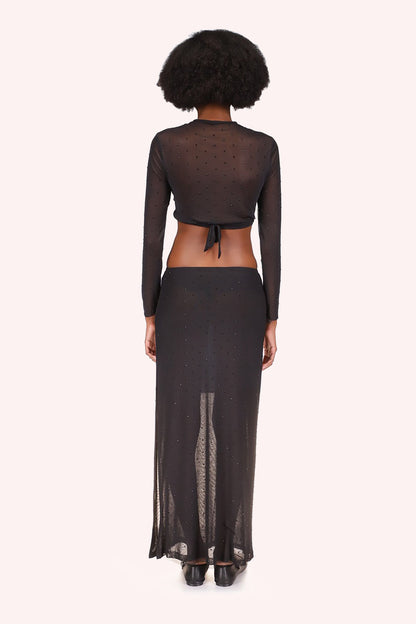Rhinestone Mesh Tie Top | Anna Sui