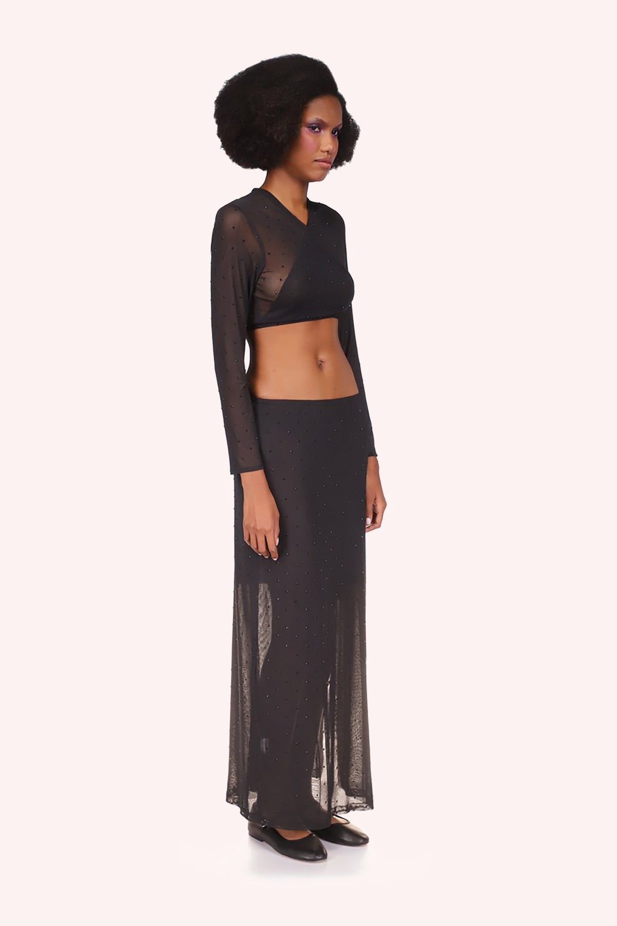 Rhinestone Mesh Tie Top | Anna Sui