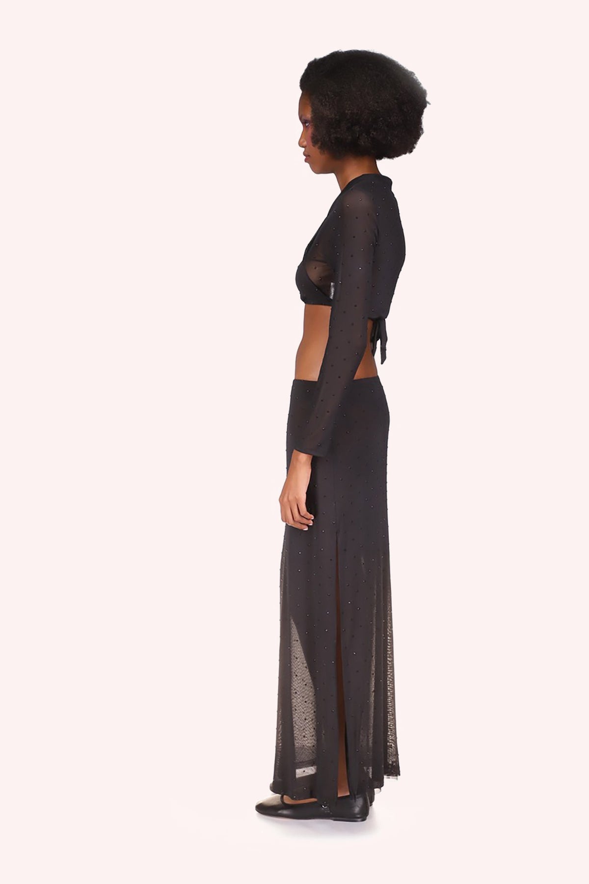 Rhinestone Mesh Tie Top | Anna Sui