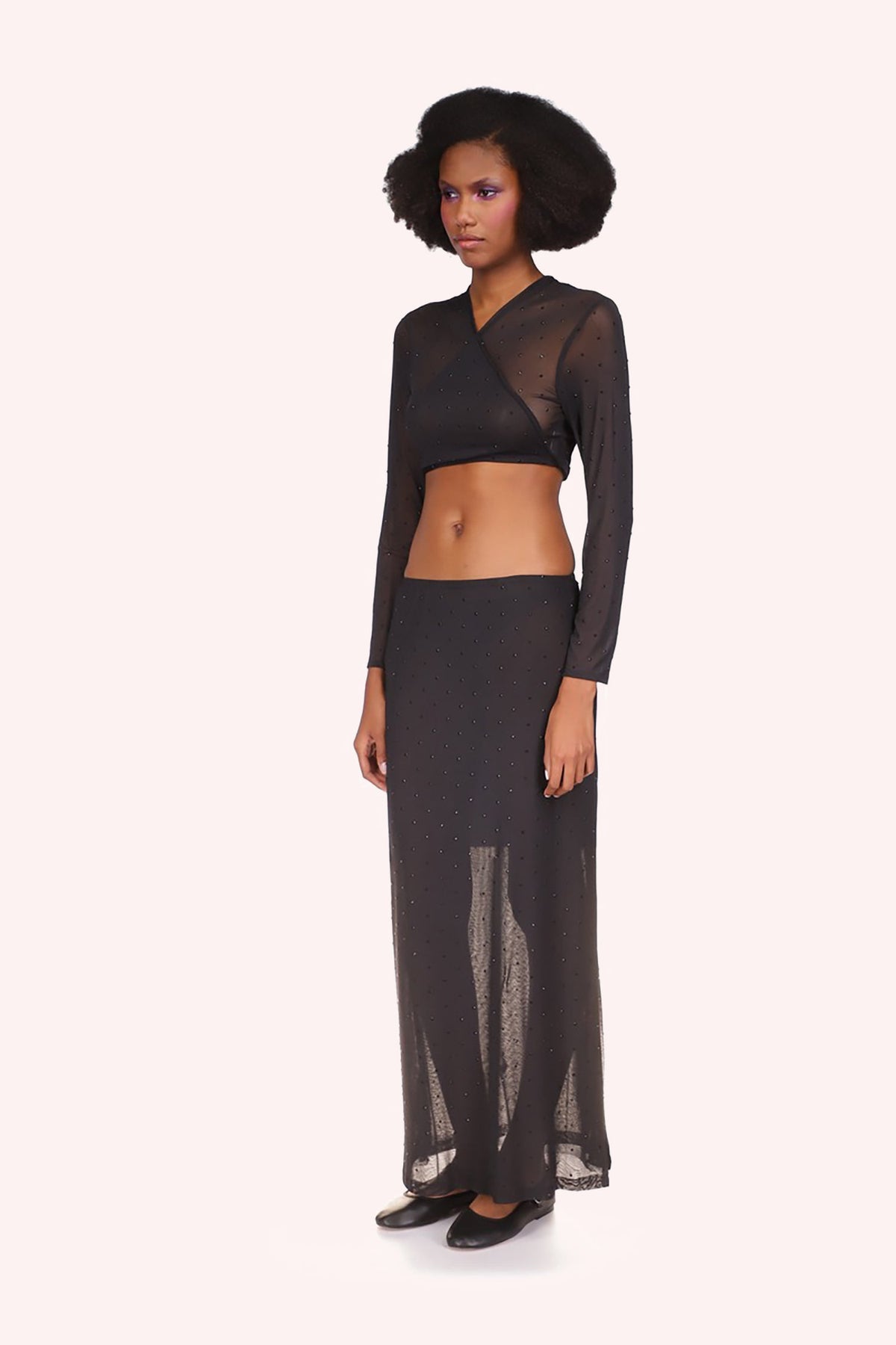Rhinestone Mesh Tie Top | Anna Sui