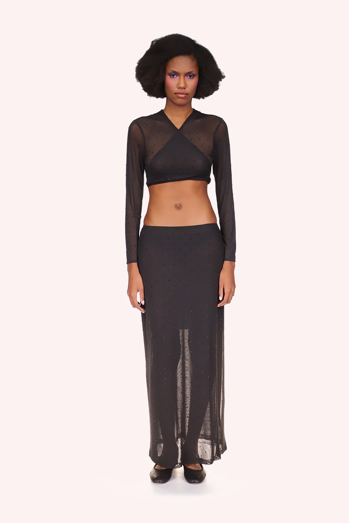 Rhinestone Mesh Tie Top | Anna Sui
